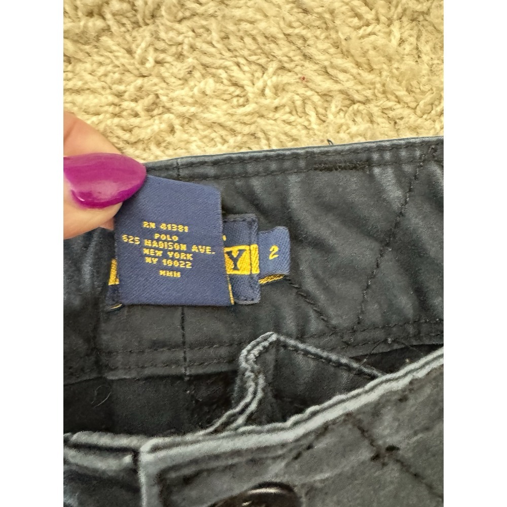 Vintage Ralph Lauren Rugby Women's Slim‎ Fit Cargo Parachute Pants Size 2 Black - Picture 10 of 16